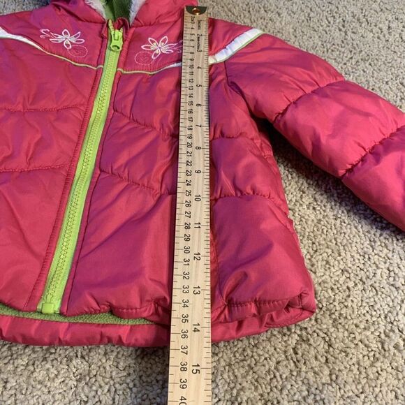 London Fog Infant Toddler Girls Jacket 24M Hooded Pink Zip Up Warm EUC - Picture 11 of 12